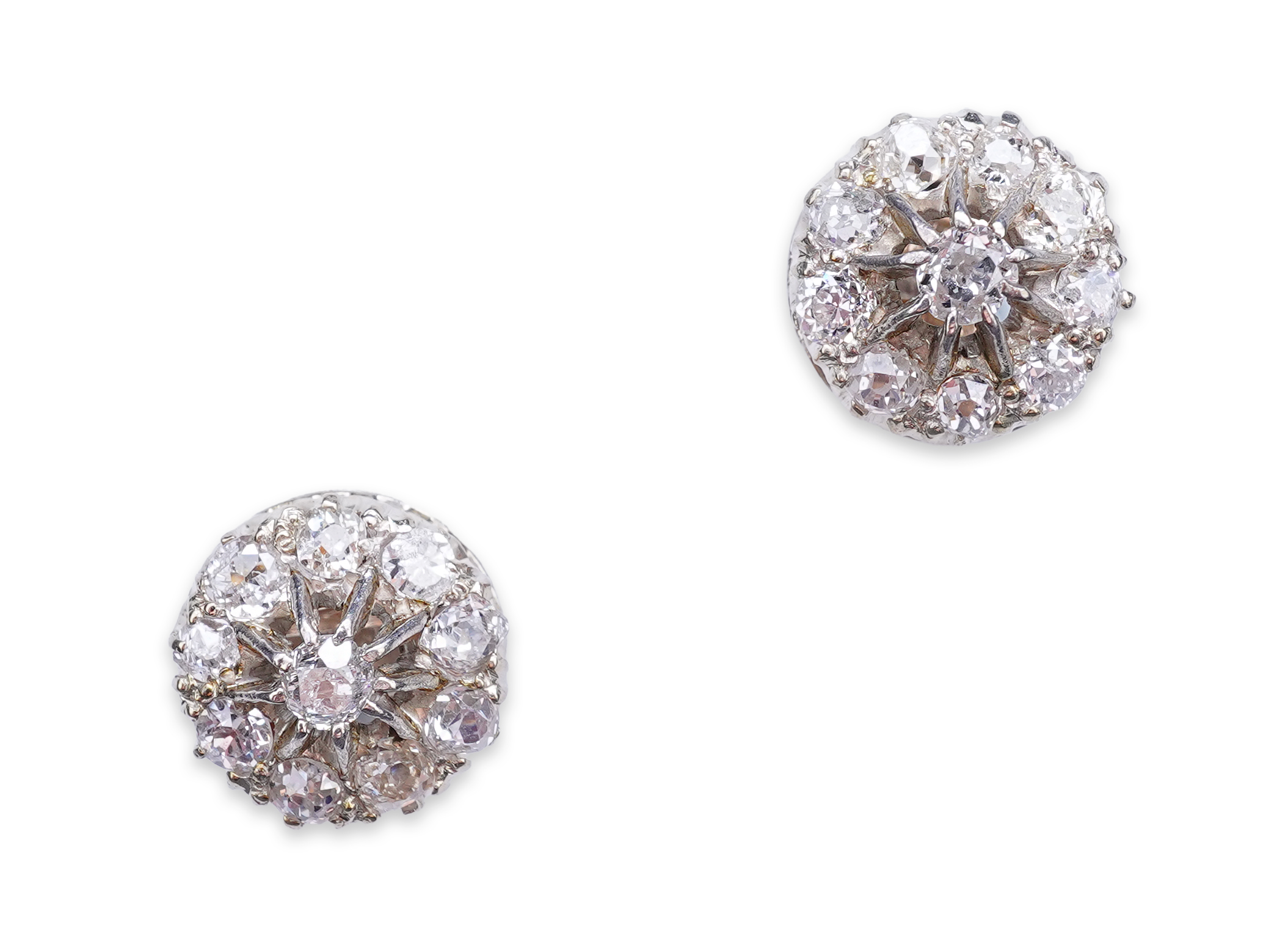 A pair of diamond earrings, early 20th century